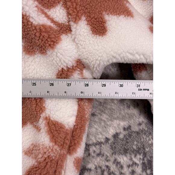 Free People Jacket Large Womens Canyon Moon Sherpa Chunky Fur Floral Zip Hoodie - Picture 4 of 8